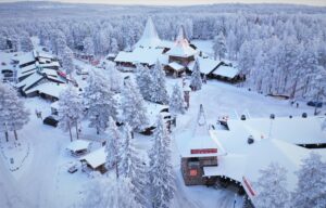Santa Claus Village in winter in Rovaniemi, Finland
