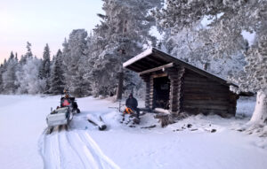 Winter in Lake Miekojärvi in Pello in Finnish Lapland