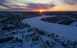 Coucher de soleil à Pello en Laponie