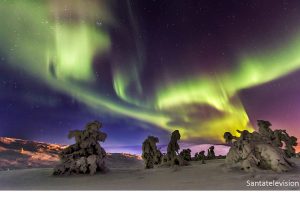 Northern Lights in Levi, the leading ski resort of Lapland in Finland