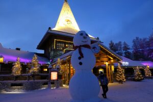 A snowman in Santa Claus Village in Rovaniemi, Lapland
