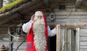 Santa Claus in summer mood in his hometown Rovaniemi, Lapland