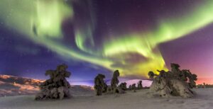 Únicas auroras boreales en la Laponia finlandesa